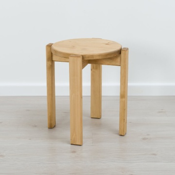 Scaun / Taburet stivuibil Rustic Cabana lemn masiv, 41 x 41 x 45 cm