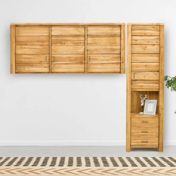Set mobila dormitor lemn masiv Colibri, 4 piese lemn masiv rustic - Img 4