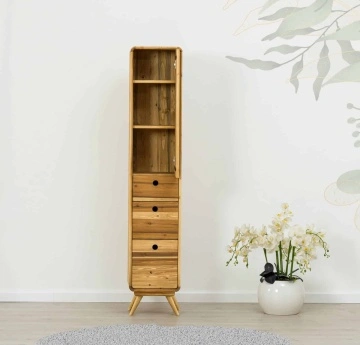 Set mobilier de baie Sahara, 5 piese, lemn masiv periat - Img 6