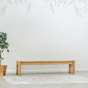 Bancuta Ecuador, Lemn masiv rustic, 160 x 35 x 45 cm