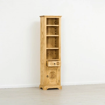 Biblioteca 1 usa si 1 sertar Rustic Chalet, Lemn masiv rustic, 52 x 38 x 200 cm - Img 4