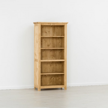 Biblioteca Rustic Floare de Colt cu 5 rafturi, Lemn masiv 85 x 43 x 180 cm - Img 3