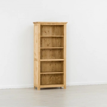 Biblioteca Rustic Floare de Colt cu 5 rafturi, Lemn masiv 85 x 43 x 180 cm - Img 3