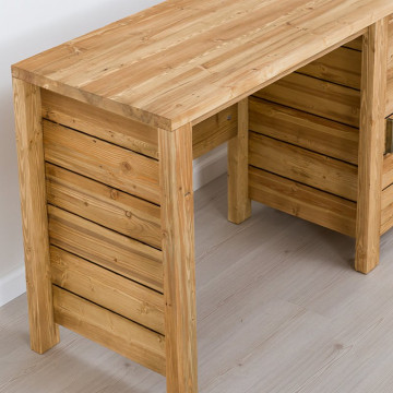 Birou cu 1 usa si 1 sertar Colibri, Lemn masiv rustic, 120 x 50 x 80 cm - Img 6