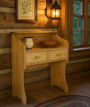 Birou Rustic Cabana cu 2 sertare, lemn masiv, 80 x 50 x 100 cm