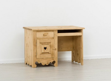 Birou Rustic Flame, 1 usa si 1 sertar, lemn masiv rustic, 110 x 65 x 76 cm - Img 5
