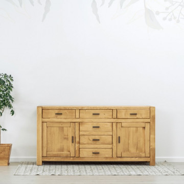Bufet 2 usi si 6 sertare Ecuador, Lemn masiv rustic, 180 x 50 x 90 cm - Img 4