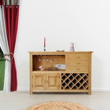Bufet de bar Rustic Cabana cu suport pentru sticle de vin 160 x 50 x 110