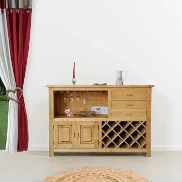Bufet de bar Rustic Cabana cu suport pentru sticle de vin 160 x 50 x 110