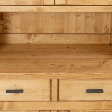 Bufet de bucatarie 4 usi si 2 sertare Ecuador, Lemn masiv rustic, 110 x 50/38 x 190 cm - Img 5