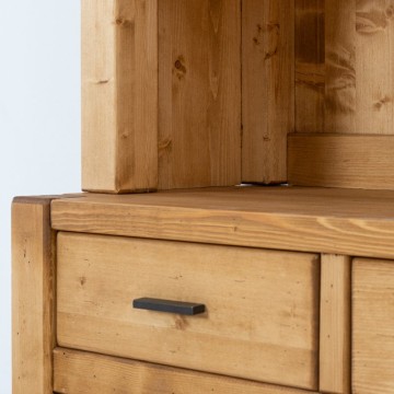 Bufet de bucatarie 4 usi si 2 sertare Ecuador, Lemn masiv rustic, 110 x 50/38 x 190 cm - Img 4