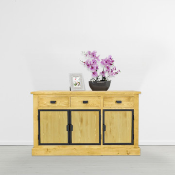 Bufet lemn masiv Industrial Wood 3 usi si 3 sertare, 156 x 50 x 90 cm - Img 2