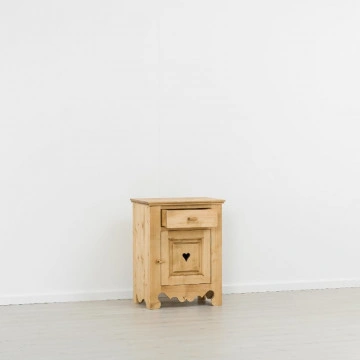 Comoda Cabana cu 1 usa si 1 sertar, Lemn masiv rustic, 65 x 46 x 85 cm - Img 4