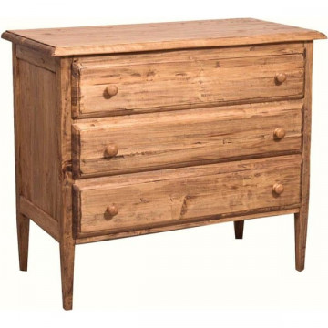 Comoda Dolce Toscana cu 3 sertare, lemn masiv de tei, alb unt antik, 100 x 48 x 85 cm - Img 4