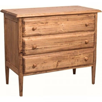 Comoda Dolce Toscana cu 3 sertare, lemn masiv de tei, alb unt antik, 100 x 48 x 85 cm - Img 4