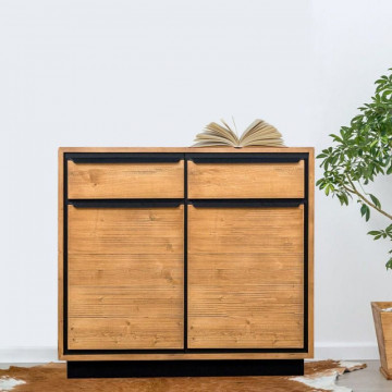Comoda Lemn masiv Mexicana, 2 usi si 2 sertare, 97 x 45 x 85 cm