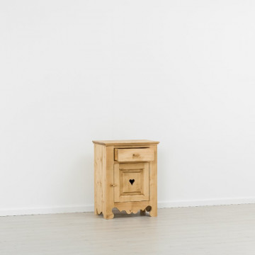 Comoda Rustic Flame cu 1 usa si 1 sertar, Lemn masiv rustic, 65 x 46 x 85 cm - Img 4