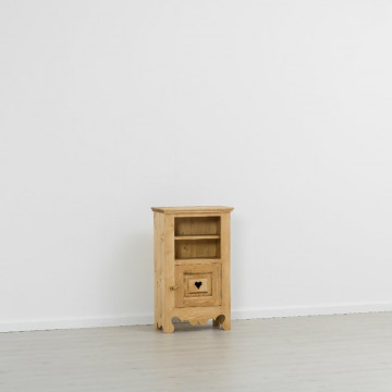 Comoda Rustic Flame cu 1 usa si nisa Lemn masiv rustic, 55 x 30 x 91 cm - Img 2
