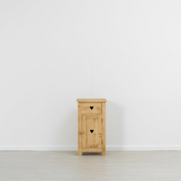 Comoda Rustic Floare de Colt cu 1 usa si 1 sertar Lemn masiv 48 x 42 x 89 cm - Img 4