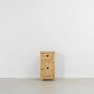 Comoda Rustic Floare de Colt cu 1 usa si 1 sertar Lemn masiv 48 x 42 x 89 cm - Img 4