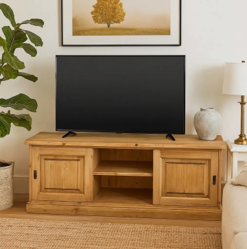 Comoda tv lemn masiv cu 2 usi culisante, Apuseni 161 x 54 x 61 cm
