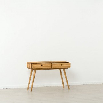 Consola cu 2 sertare Sahara, Lemn masiv rustic, 110 x 40 x 78 cm - Img 2
