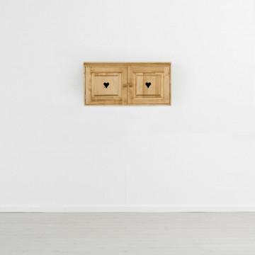 Corp de bucatarie Cabana, suspendat cu 2 usi, lemn masiv rustic, 100 x 38 x 50 cm - Img 3