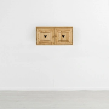 Corp de bucatarie Cabana, suspendat cu 2 usi, lemn masiv rustic, 100 x 38 x 50 cm - Img 3