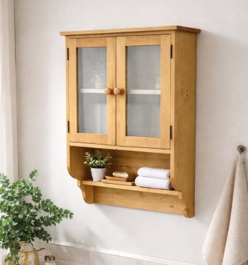 Corp de vitrina suspendabil lemn masiv Apuseni, 62 x 24 x 100 cm
