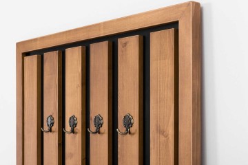 Cuier Lemn masiv Mexicana, 4 agatatori duble, 100 x 4 x 155 cm - Img 2