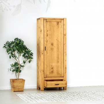 Dulap 1 usa si 1 sertar Ecuador, Lemn masiv rustic, 72 x 45 x 195 cm - Img 1