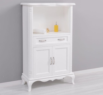 Dulap de baie lemn masiv Shabby Rustic, 85 x 40 x 140 cm
