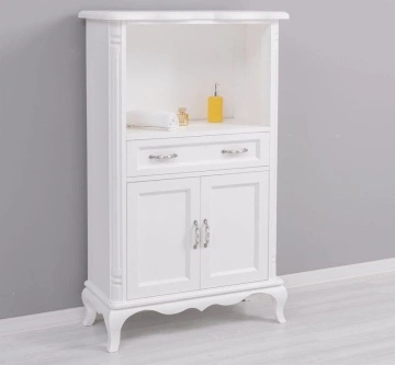 Dulap de baie lemn masiv Shabby Rustic, 85 x 40 x 140 cm