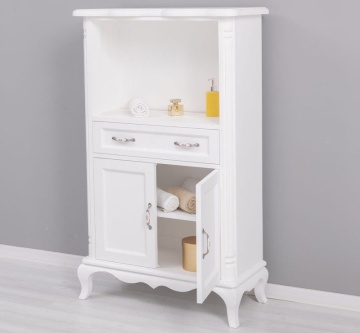 Dulap de baie lemn masiv Shabby Rustic, 85 x 40 x 140 cm - Img 5