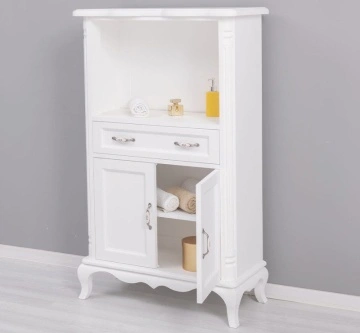 Dulap de baie lemn masiv Shabby Rustic, 85 x 40 x 140 cm - Img 5