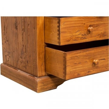 Dulap Dolce Toscana cu 2 usi si 3 sertare lemn masiv tei, nuc antik, 120 x 59 x 197 cm - Img 4