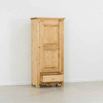 Dulap Rustic Flame cu 1 usa 1 sertar, balama lemn, Lemn masiv rustic, 83 x 55 x 185 cm - Img 5
