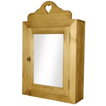 Dulapior de baie cu oglinda Rustic Flame Lemn Masiv, 55 x 19 x 87 cm