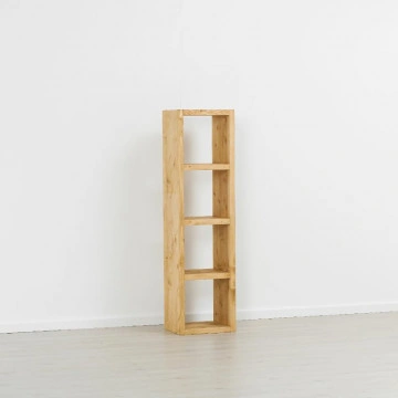 Etajera Cub Cabana cu 3 polite, lemn masiv rustic, 43 x 35 x 160 cm - Img 3