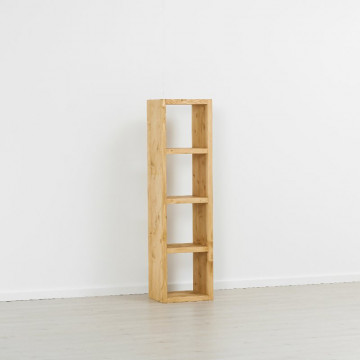Etajera Cub Rustic Flame cu 3 polite, lemn masiv rustic, 43 x 35 x 160 cm - Img 3