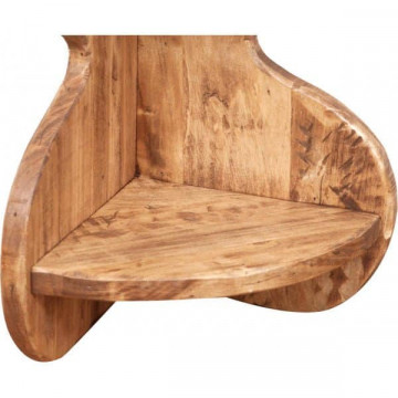 Etajera de colt / Raft Dolce Toscana lemn masiv tei, natur antik, 22 x 22 x 90 cm - Img 5