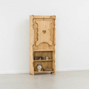 Masa de cioban Cabana cu 1 usa rabatabila si 4 etajere, lemn masiv rustic, 76 x 39 x 190 cm - Img 3