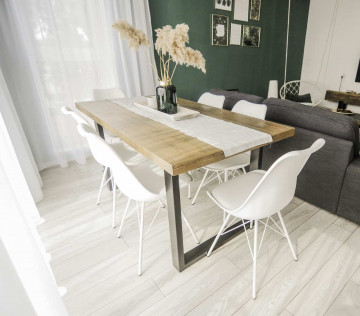 Masa dining Chania, lemn masiv pin, 160 x 90 x 75 cm - Img 3