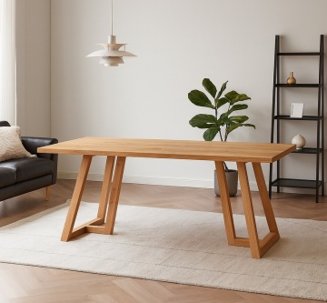 Masa dining din lemn masiv Gloria, model D007, 200 x 100 x 75 cm