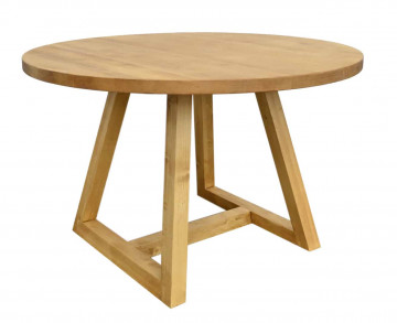 Masa rotunda lemn masiv Gloria model D003, Ø 120 x H 75 cm - Img 2