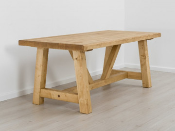 Masa Rustic Chalet Lemn masiv rustic, 200 x 90 x 78 cm - Img 7