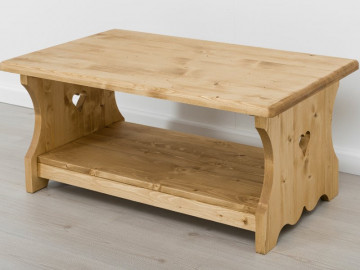 Masuta de cafea Rustic Flame, Lemn masiv rustic, 100 x 60 x 45 cm - Img 2