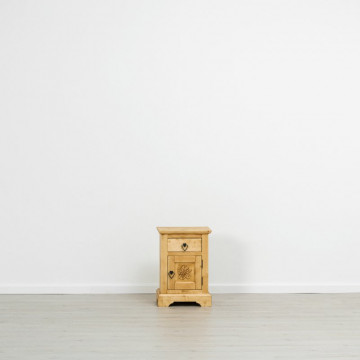 Noptiera 1 usa si 1 sertar Ursul Carpatin, Lemn masiv rustic, 42 x 35 x 60 cm - Img 4