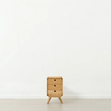 Noptiera cu 3 sertare Sahara, Lemn masiv rustic, 34 x 30 x 60 cm - Img 2