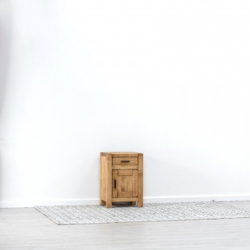 Noptiera Ecuador 1 usa si 1 sertar, Lemn masiv rustic, 45 x 35 x 65 cm - Img 6
